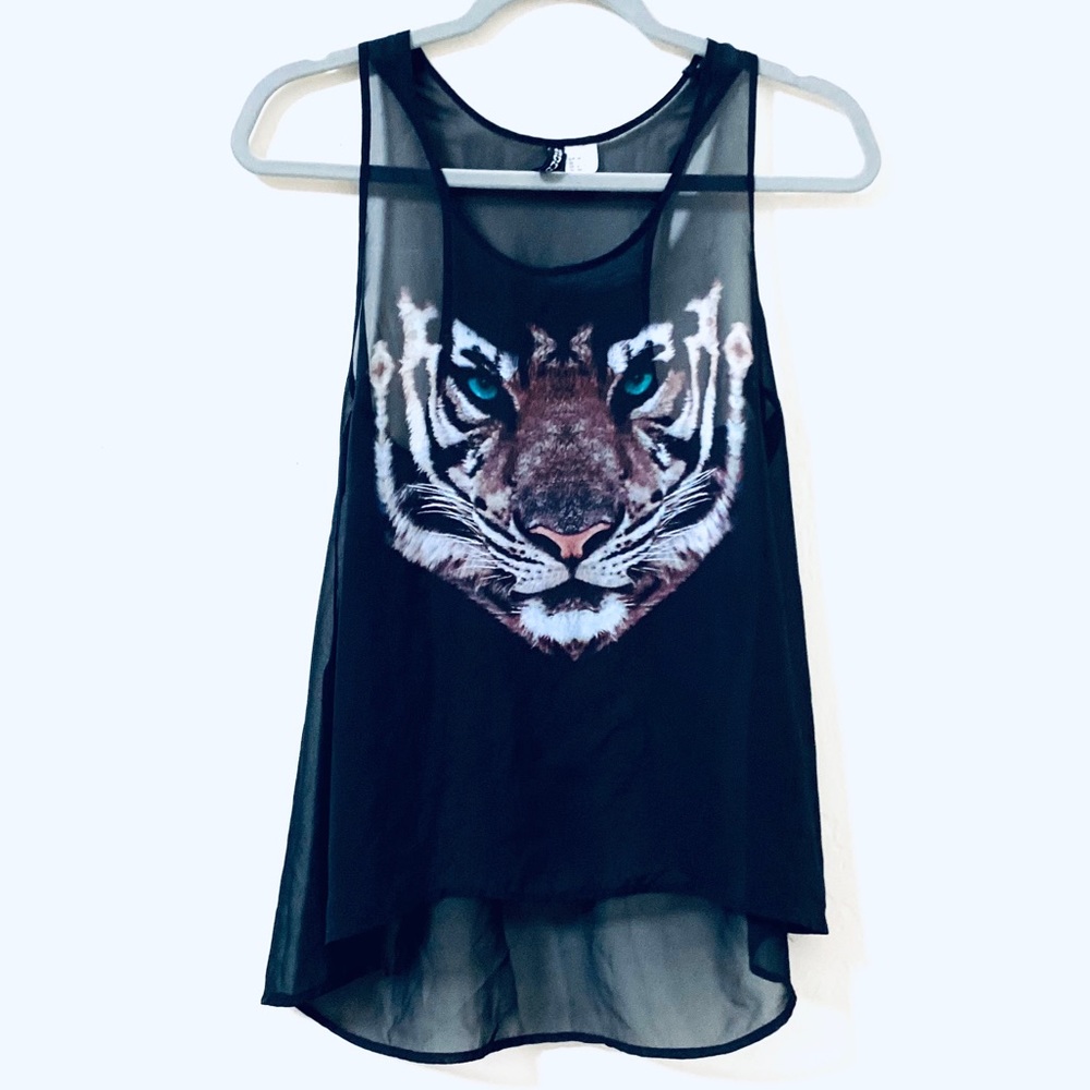 Divided Sheer Black Tiger Tank